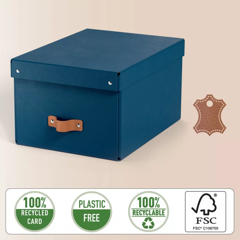 Leitz Puro laikymo dėžutė su dangčiu, vidutinė, 17 l, 100 % perdirbto kartono, pakuotėje 2 vnt.