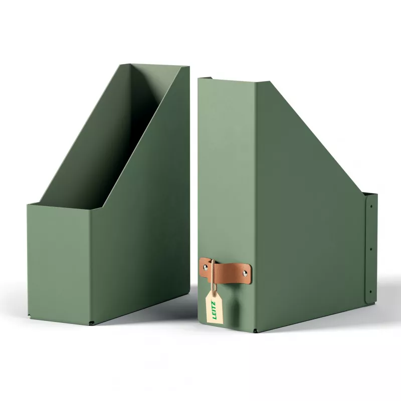 Leitz Puro žurnalų dėklas, 100 % perdirbtas kartonas, 2 vnt. pakuotėje, žalias, kartonas, 100 mm, 260 mm, 310 mm, 310 g