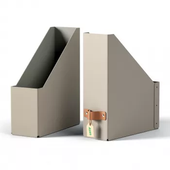 Leitz Puro žurnalų dėtuvė, 100% perdirbtas kartonas, pakuotėje 2 vnt., smėlio spalvos, kartonas, 100 mm, 260 mm, 310 mm, 310 g