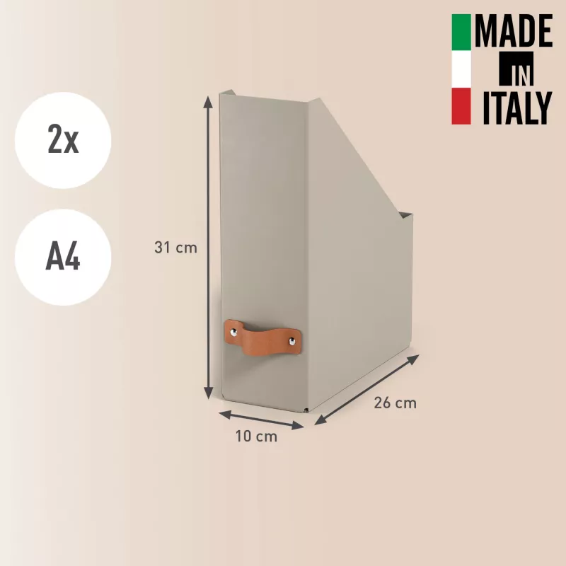Leitz Puro žurnalų dėtuvė, 100% perdirbtas kartonas, pakuotėje 2 vnt., smėlio spalvos, kartonas, 100 mm, 260 mm, 310 mm, 310 g