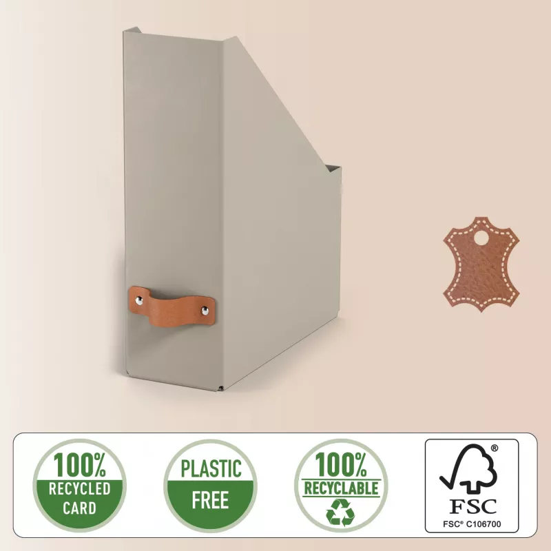 Leitz Puro žurnalų dėtuvė, 100% perdirbtas kartonas, pakuotėje 2 vnt., smėlio spalvos, kartonas, 100 mm, 260 mm, 310 mm, 310 g