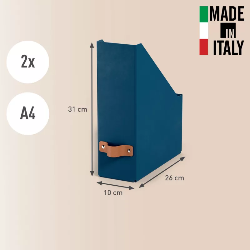 Leitz Puro žurnalų dėtuvė, 100% perdirbtas kartonas, 2 vnt. pakuotėje, Mėlyna, Kartonas, 100 mm, 260 mm, 310 mm, 310 g