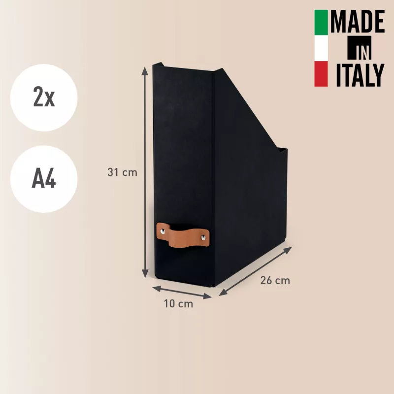 Leitz Puro Magazine File, 100% recycled card, pack of 2, Juoda, Carton, 100 mm, 260 mm, 310 mm, 310 g