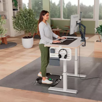 Leitz Ergo Active ergonominis nuovargį mažinantis stovėjimo kilimėlis, Stačiakampis, Juodas, Poliuretanas, Burbuliukai, Kinija, 605 x 681 mm