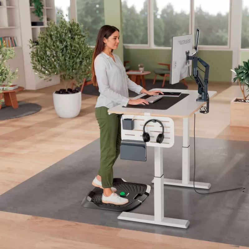Leitz Ergo Active ergonominis nuovargį mažinantis stovėjimo kilimėlis, Stačiakampis, Juodas, Poliuretanas, Burbuliukai, Kinija, 605 x 681 mm