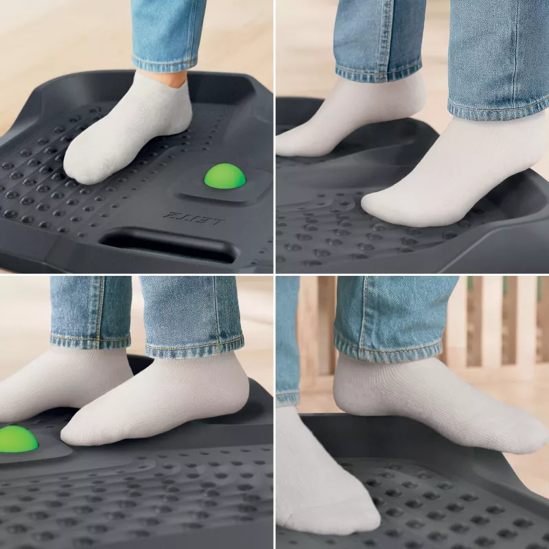 Leitz Ergo Active ergonominis nuovargį mažinantis stovėjimo kilimėlis, Stačiakampis, Juodas, Poliuretanas, Burbuliukai, Kinija, 605 x 681 mm