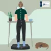 Leitz Ergo Active ergonominis nuovargį mažinantis stovėjimo kilimėlis, Stačiakampis, Juodas, Poliuretanas, Burbuliukai, Kinija, 605 x 681 mm