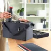Leitz Fabric Compact Hot Desking Work Bag su dangčiu, laikymo krepšys, pilkas, stačiakampis, audinys, vienspalvis, suaugusiems