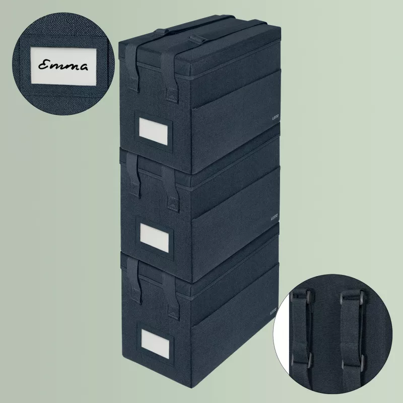 Leitz Fabric Compact Hot Desking Work Bag su dangčiu, laikymo krepšys, pilkas, stačiakampis, audinys, vienspalvis, suaugusiems