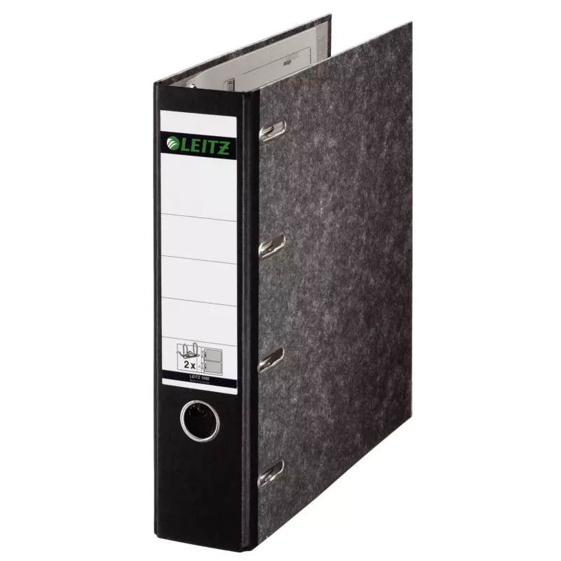Leitz Double Mechanism Lever Arch File Classic Marbled, 2 x A5, Kartoninis, Juodas, Tekstūruotas paviršius, 1000 lapų, 80 g/m²