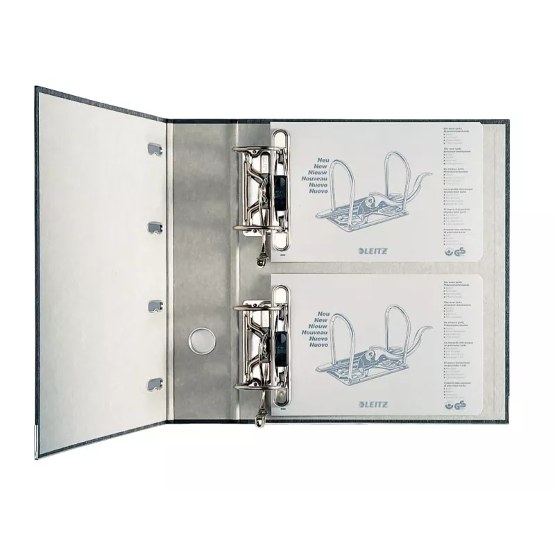 Leitz Double Mechanism Lever Arch File Classic Marbled, 2 x A5, Kartoninis, Juodas, Tekstūruotas paviršius, 1000 lapų, 80 g/m²