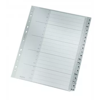 Leitz 12600000 abėcėlinis skirtukas Kartonas Pilka