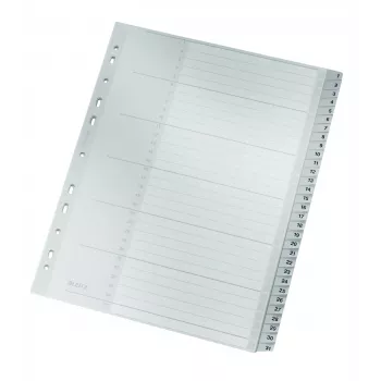 Leitz 12810000 skirtukas Skaitmeninis skirtukas Kartonas Pilka