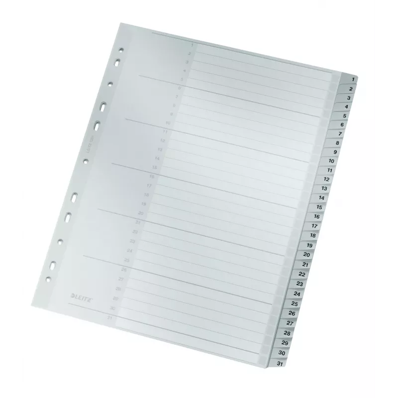 Leitz 12810000 skirtukas Skaitmeninis skirtukas Kartonas Pilka