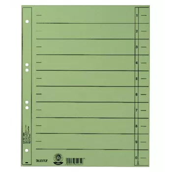 Leitz 16580055 skirtukų rodyklė Skaitmeninė skirtukų rodyklė Kartonas Žalia