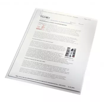 LEITZ Punched Pockets Standard, A4, PP, grūdėti, 0,13 mm, atviri viršuje ir šone, apsaugantys dokumentus (4000-00-03)