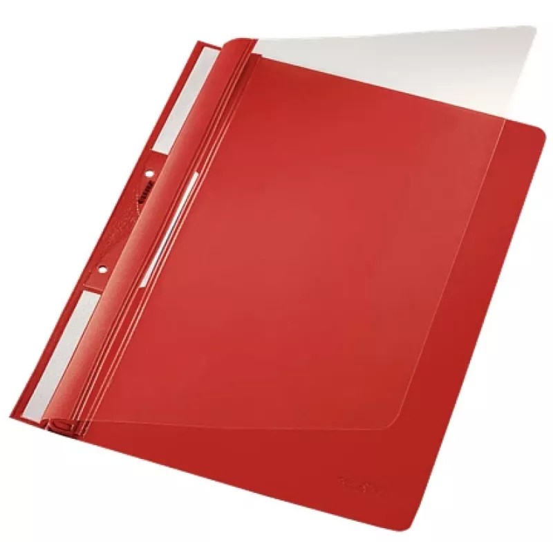 Leitz 41900025 ataskaitų viršelis PVC raudonas, permatomas