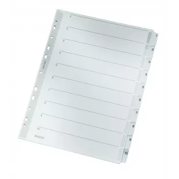 Leitz 43240000 rodyklių kortelė Skaitmeninė rodyklių kortelė Kartonas, Plastikas Pilka
