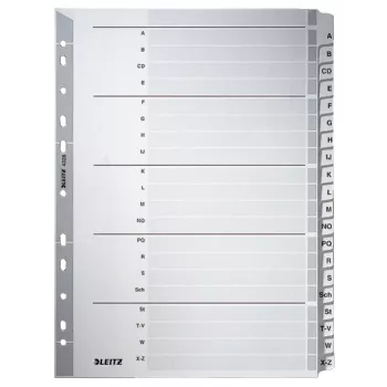 Leitz 43280000 abėcėlinis skirtukų rodyklė Kartoninis Pilka