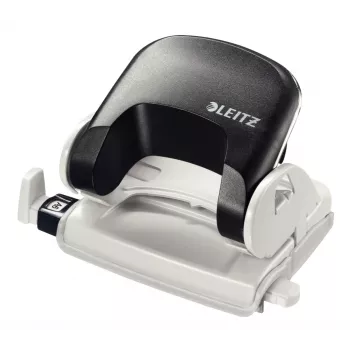 Leitz Hole Punch 5038 NeXXt, 2 skylučių 16 lapų, 16 lapų, juoda, plastikinis, 8 cm, 5.5 mm, A4, A5, A6, Folio, US-Quart, 8 x 8 x 8 cm