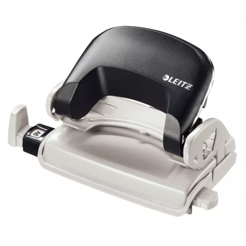 Leitz Hole Punch 5058 NeXXt, 2 skylių, 10 lapų, 10 lapų, juoda, plastikas, 8 cm, 5,5 mm, 5,5 mm