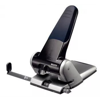 Leitz Heavy Duty Hole Punch, 65 lapai, juoda, pilka, 8 cm, 5,5 mm, A4, 130 mm
