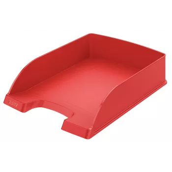 “Leitz Plus” laiškų dėklas, standartinis, polistirenas, raudona, 255 mm, 357 mm, 70 mm, 280 g