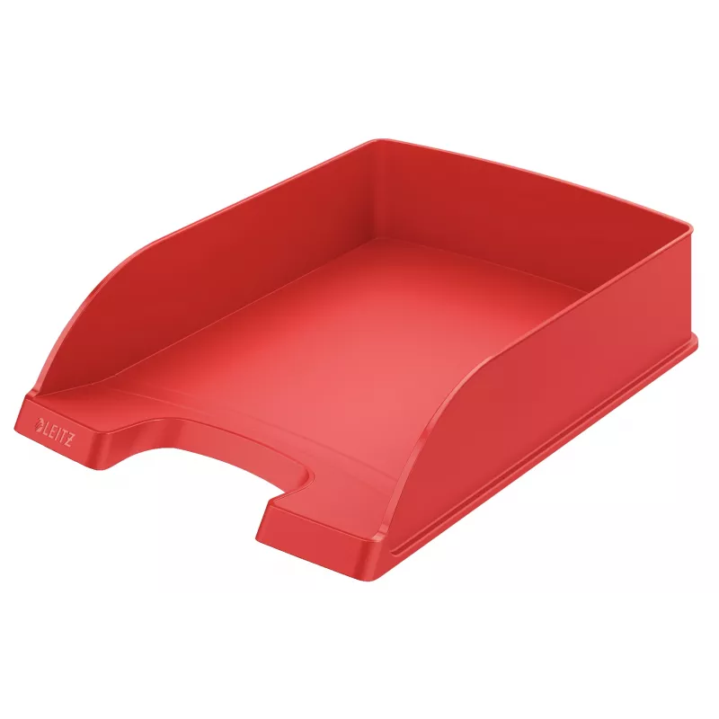 “Leitz Plus” laiškų dėklas, standartinis, polistirenas, raudona, 255 mm, 357 mm, 70 mm, 280 g