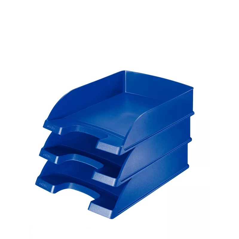 Leitz Plus laiškų dėklas, standartinis, polistirenas, mėlynas, 255 mm, 357 mm, 70 mm, 280 g
