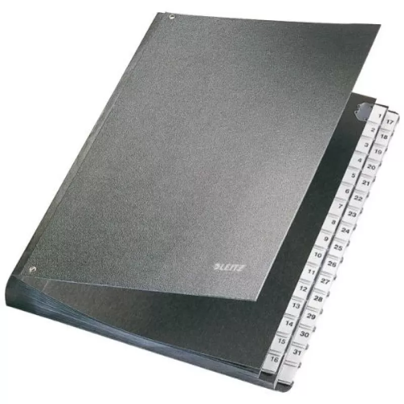 Leitz darbastalio organizatorius 1–31 A4, juodas, kartonas, A4, 270 mm, 345 mm, 35 mm