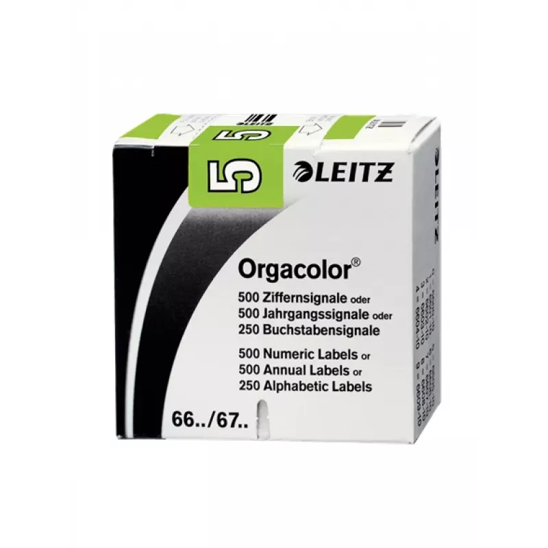 Leitz Orgacolor lipnios etiketės, suapvalintas stačiakampis, žalia