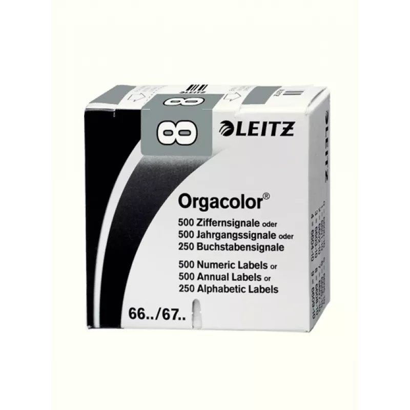 Leitz Orgacolor self-adhesive label Rounded rectangle Pilka