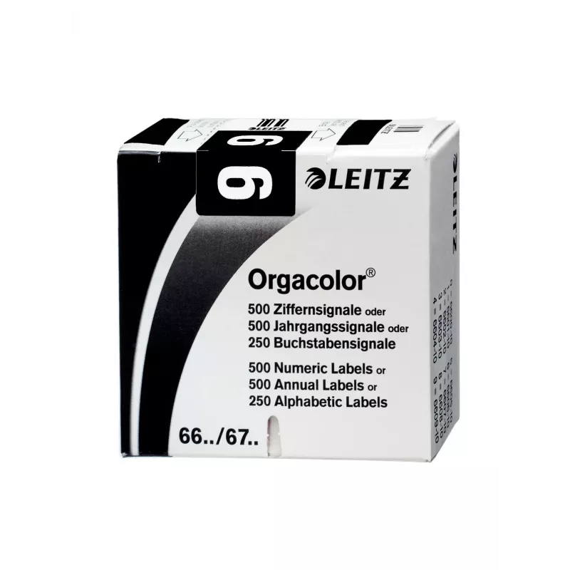 Leitz Orgacolor lipnios etiketės, suapvalintas stačiakampis, juoda