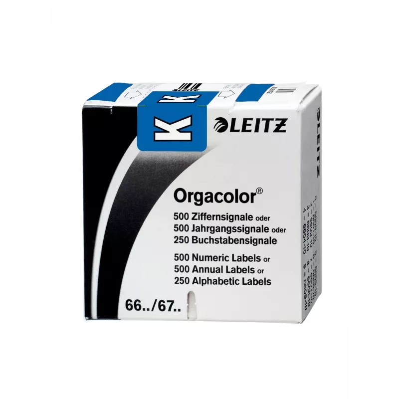 Leitz Orgacolor lipnios etiketės, užapvalintas stačiakampis, mėlynos