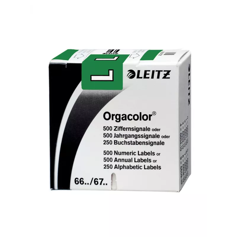 Leitz Orgacolor lipnios etiketės, suapvalintas stačiakampis, žalia