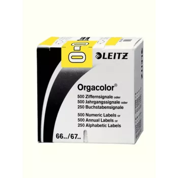 Leitz Orgacolor lipnios etiketės, suapvalinto stačiakampio formos, geltonos
