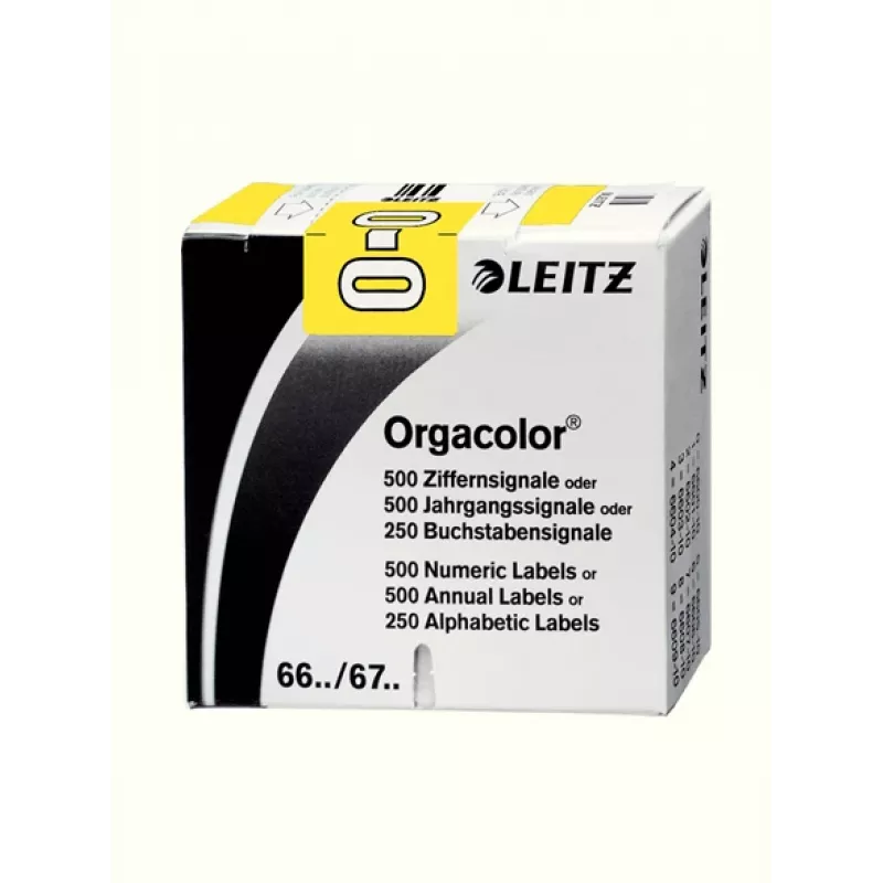 Leitz Orgacolor lipnios etiketės, suapvalinto stačiakampio formos, geltonos