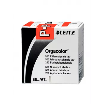 Leitz Orgacolor lipnios etiketės, užapvalintas stačiakampis, raudona