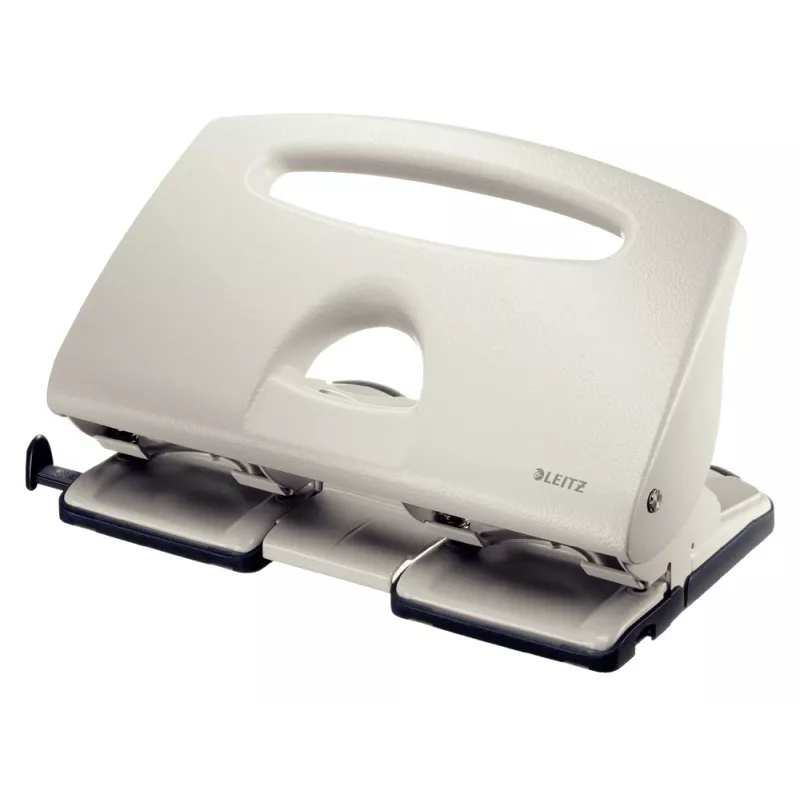 Leitz skylamušis 5132, 4 skylės, 40 lapų, Pilka, Aliuminis, Plastikas, 8 cm, 5,5 mm, A4, A5, A6, Folio, US Quart