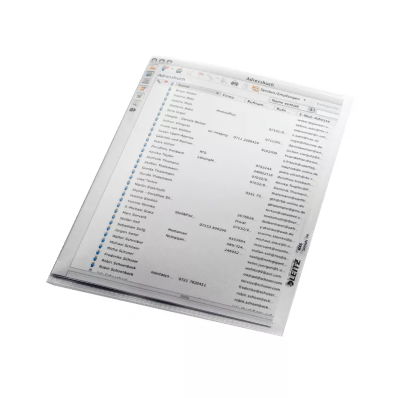 Leitz kokybiškas aplankas A5, 30 % prieš vartojimą perdirbto plastiko, 150 x 210 mm (A5), polipropilenas (PP), permatomas, stačias, 160 mm, 220 mm
