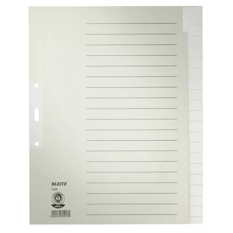 Leitz 12200085 skirtukas Tuščias skirtukas Popierius Pilka