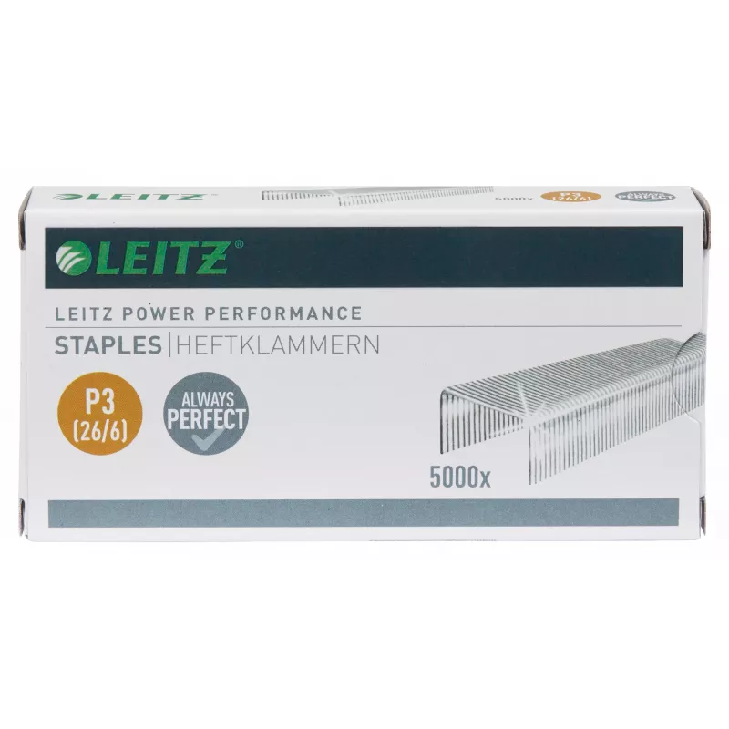 Leitz segės P3 26/6 dėžutė 5000 vnt., segių pakuotė, 26/6, 6 mm, 210 segių, tvirtinimui, 26/6