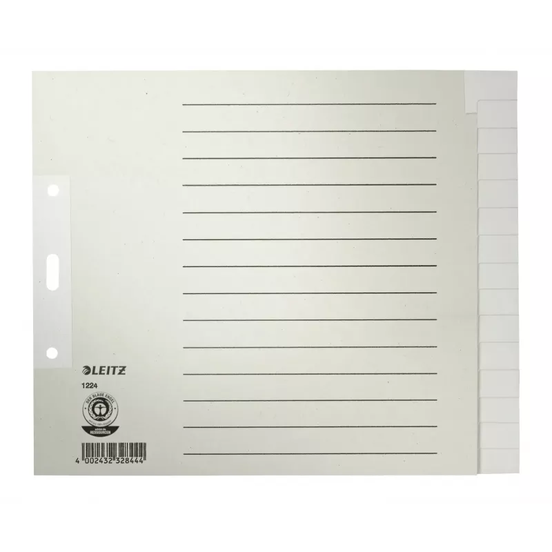 Leitz 12240085 skirtukų rodyklė Tuščia rodyklė Popierius Pilka