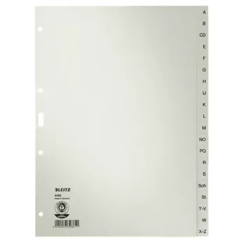 Leitz 43000085 abėcėlinis skirtukas Pilkas
