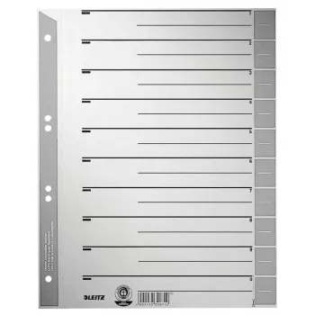 Leitz 16520085 rodyklė Skaitmeninė rodyklė Kartonas Pilka