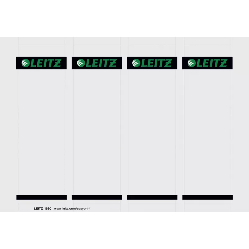 Leitz Spine Label PC Printable for LAF 180° 80 mm, Maišelis/100, Pilka, Aplankas, 25 lapai, Kartonas, 130 g/m², 5.6 cm