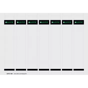 Leitz Spine Label PC Printable for LAF 180° 50 mm, Bag/175, Pilka, Aplankas, 25 lapų, Kartonas, 130 g/m², 3,1 cm