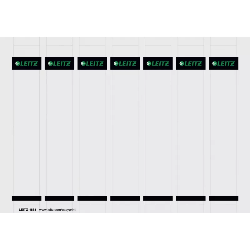 Leitz Spine Label PC Printable for LAF 180° 50 mm, Bag/175, Pilka, Aplankas, 25 lapų, Kartonas, 130 g/m², 3,1 cm