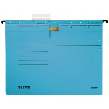 „Leitz Alpha“ pakabinamas segtuvas iš kartono ir metalo, mėlynas, A4, 5 vnt.