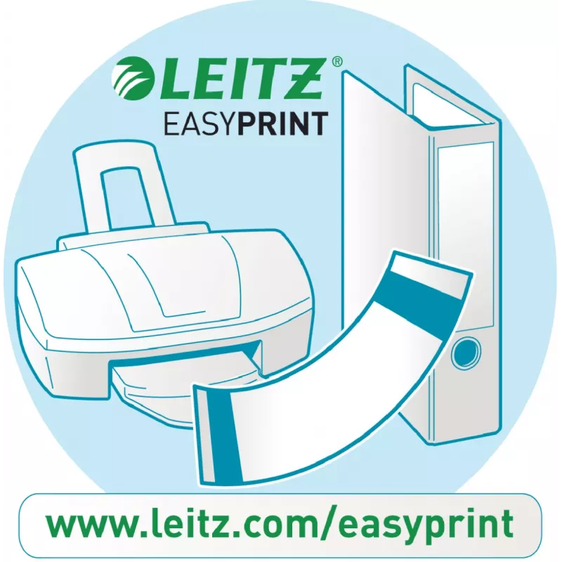 „Leitz“ spausdinamos nugarėlių etiketės standartiniams svirtiniams segtuvams